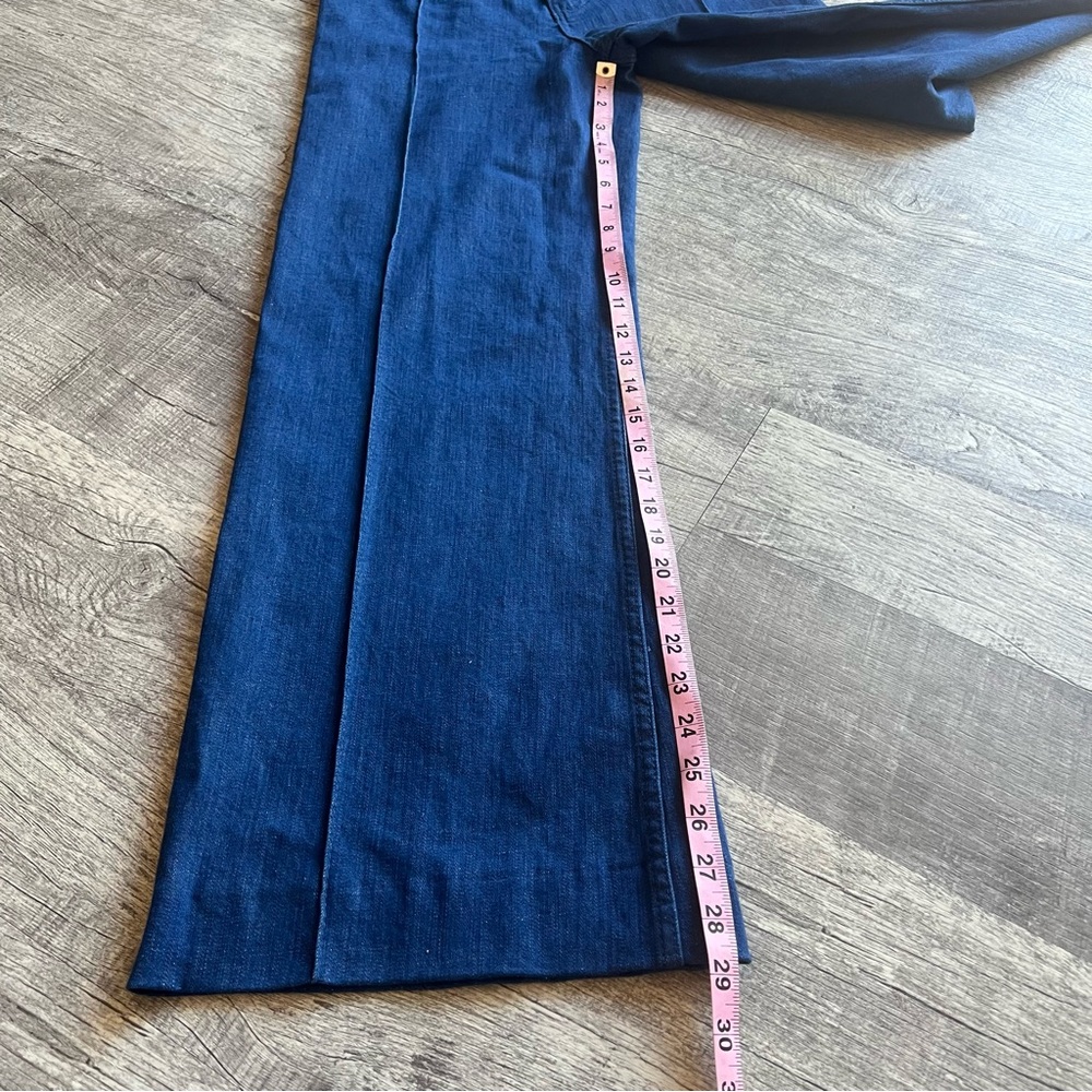 Zara Jeans Zw Collection Tailored Wide-Leg Blue High-Waist Size 4 EU 36 - Picture 4 of 11